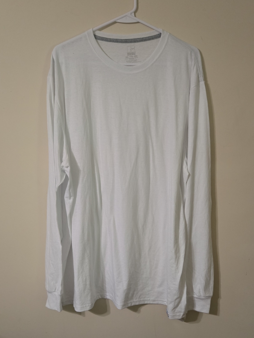 Russell Athletic White Long Sleeve Crew Neck Tee